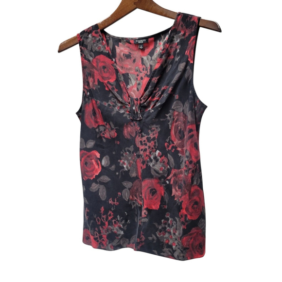 Talbots Women's V-neck Floral Sleeveless Silk Top Blouse 8 Excellent Condition - Picture 2 of 9